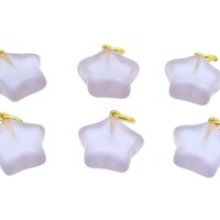 17mm Star Charms, Matte Pressed Glass Pendants