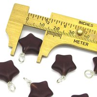 17mm Star Charms, Matte Pressed Glass Pendants