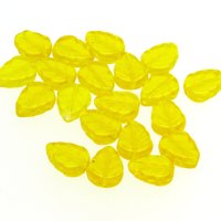 Flat Leaf Beads, Czech Pressed Glass 10x8mm Veined Birch