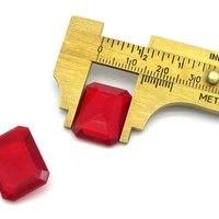 Vintage 20x14mm Octagon Baguettes, Translucent Siam Red Glass Gems
