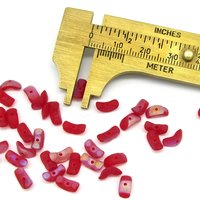 8mm Red Angel Wing Czech Glass Beads