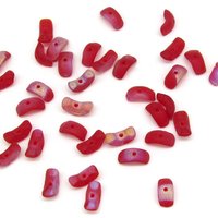 8mm Red Angel Wing Czech Glass Beads
