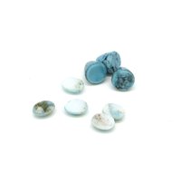 7mm Cabochon Mixed Lot, Vintage Turquoise Matrix Glass Stones