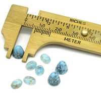7mm Cabochon Mixed Lot, Vintage Turquoise Matrix Glass Stones