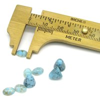 7mm Cabochon Mixed Lot, Vintage Turquoise Matrix Glass Stones