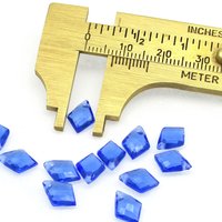 9x7mm Sapphire Kite Briolettes, Faceted Czech Glass Beads, Fire Polished Angular Droplets