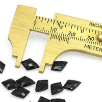 9x7mm Jet Kite Briolettes, Faceted Czech Glass Fire Polished Angular Drop Beads