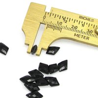 9x7mm Jet Kite Briolettes, Faceted Czech Glass Fire Polished Angular Drop Beads