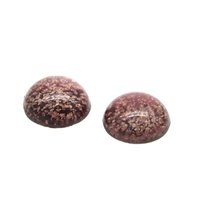 15mm Round Cabochons, Purple and Gold Lampwork Glass Stones (2)