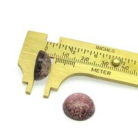 15mm Round Cabochons, Purple and Gold Lampwork Glass Stones (2)