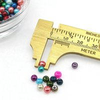 4mm Round Bead Mix, Brightly Colored Opaque Faux Pearl Spacers 20g