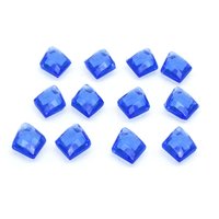 9x7mm Sapphire Kite Briolettes, Faceted Czech Glass Beads, Fire Polished Angular Droplets