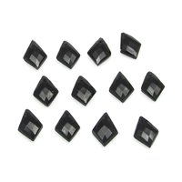 9x7mm Jet Kite Briolettes, Faceted Czech Glass Fire Polished Angular Drop Beads