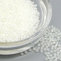 11/0 Seed Beads, Tiny Clear and White Spacers, Mini Rocailles (25g)