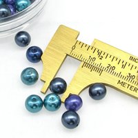 8mm Round Faux Pearls, Opaque Coated Glass Lustre Beads, Medium Spacers (50)