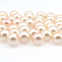 8mm Round Light Pink Glass Pearls, Opaque Pastel Lustre Beads (50)