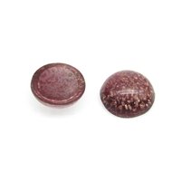 15mm Round Cabochons, Purple and Gold Lampwork Glass Stones (2)