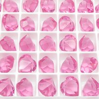 11mm Rhinestone Hearts, Rose Pink Faceted Point Back Unfoiled Crystal Gems