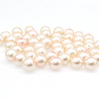 8mm Round Light Pink Glass Pearls, Opaque Pastel Lustre Beads (50)