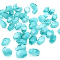 14x8mm Twisted Oval Beads, Aqua Givre Czech Pressed Glass Barrels (36)