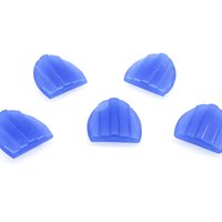 Vintage 14x13mm Shield Rhinestones, Opaque Blue Unfoiled Glass Gems (5)