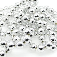 Vintage 12mm Silver Plastic Beads on 90.5” Molded Strand with Clasp