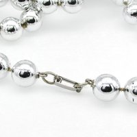 Vintage 12mm Silver Plastic Beads on 90.5” Molded Strand with Clasp