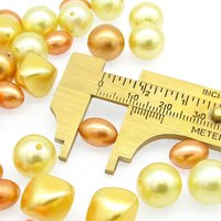 Vintage Plastic Faux Pearl Beads, Yellow and Orange Mix