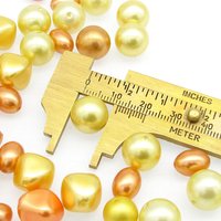 Vintage Plastic Faux Pearl Beads, Yellow and Orange Mix
