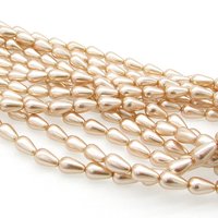 Pink 12mm Teardrop Czech Glass Pearl Beads