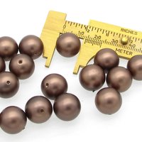 Brown Semi-Matte Plastic Pearl Beads