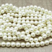 8mm Round Faux Pearls, Vintage Cultura Opaque Plastic Beads