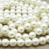 8mm Round Faux Pearls, Vintage Cultura Opaque Plastic Beads