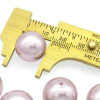 16mm Round Glass Beads, Opaque Mauve Czech Faux Pearls (11)