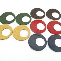 2 Inch Go-Go Circle Pendant Blanks, Upcycled Leather Die Cuts (10)