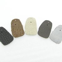 1.125 Inch Small Trapezoid Pendants, Upcycled Leather Die Cuts (10)