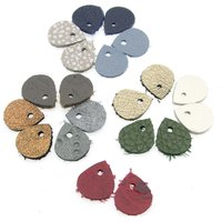 Half-Inch Small Teardrop Pendants, 13x11mm Upcycled Leather Die Cuts (20 pairs)