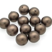 Brown Semi-Matte Plastic Pearl Beads