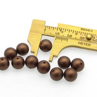 Brown Semi-Matte Plastic Pearl Beads