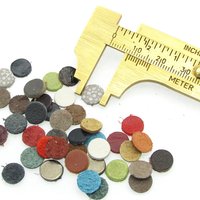 Tiny Leather Circles, 8mm 10mm 12mm Round Die Cuts (20 pairs)