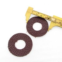1.75” Donut Pendants, Upcycled Die Cut Leather (10)