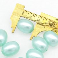 20x15mm Light Green Oval Beads, Large Vintage Plastic Pearls  (11)