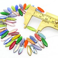 5x16mm Dagger Beads,  Narrow Czech Glass Drops in Assorted Colors and Mixes (50)