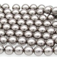 Preciosa Crystal 6mm 8mm Round Dark Gray Nacre Pearls (25)