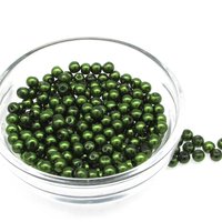 4mm Opaque Green Glass Pearls 20g