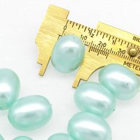 20x15mm Light Green Oval Beads, Large Vintage Plastic Pearls  (11)