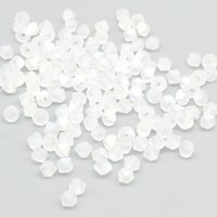 4mm Bicones, Matte Crystal AB Preciosa Machine Cut Tapered Beads