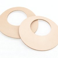 Go-Go Die Cut Pendants, Upcycled Top Grain Leather 1.5 Inch Round Earring Blanks (10)