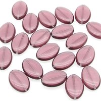 19.5mm Flat Ovals, Translucent Amethyst Czech Glass (20)