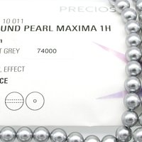 Preciosa Crystal Nacre Pearls, 6mm 8mm Round Light Gray Ball Beads (25)